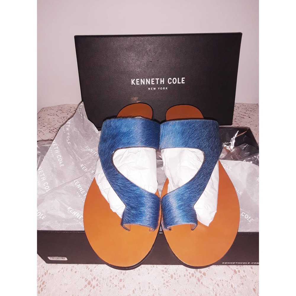 NIB Kenneth Cole Sz 8.5M New York PALM Calf Hair Sandals